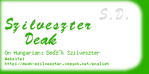 szilveszter deak business card